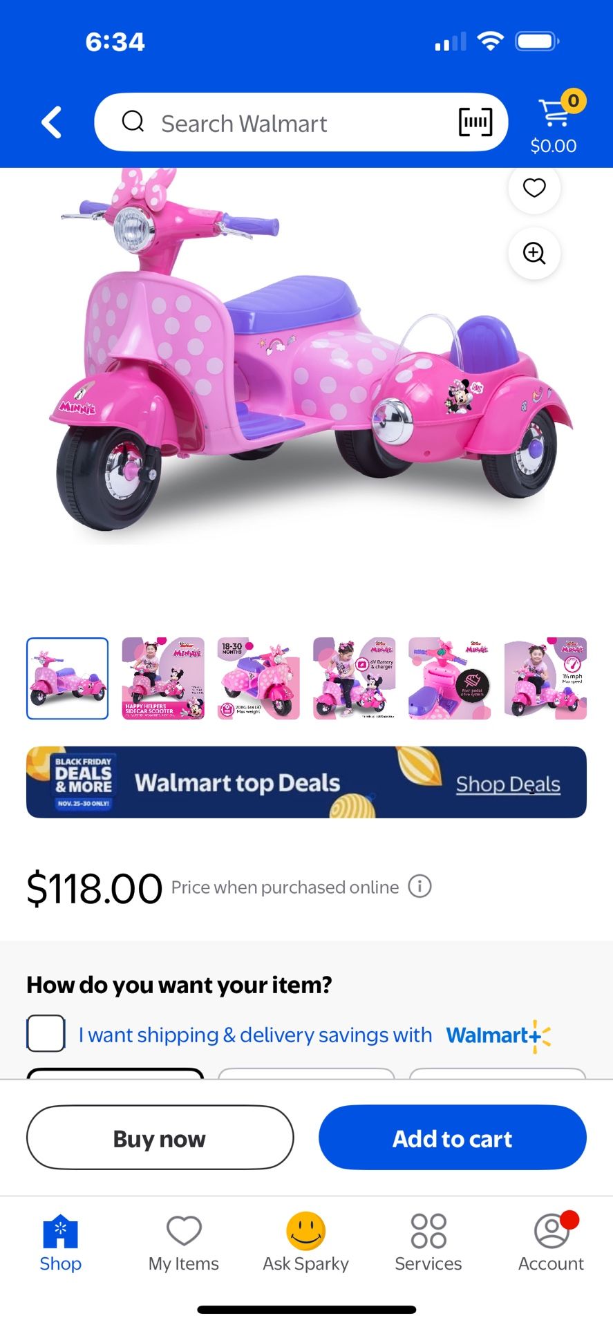 Minnie mouse child’s battery operated trike