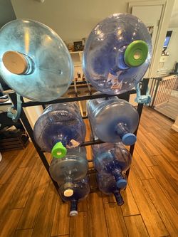 5-Gallon Water Bottle Rack + 8 BPA Free Water Bottles