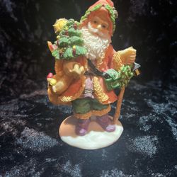 Colorful Vintage Christmas Signed Santa Yule Man Figurine