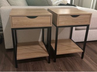 Light Oak Side Tables/Nightstands with Drawers