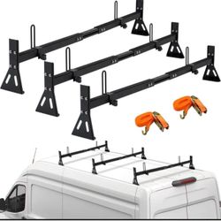 Chevy Express / GMC Savana / Ford E-Series Van Ladder Roof Rack – 3 Bars – 800 LB