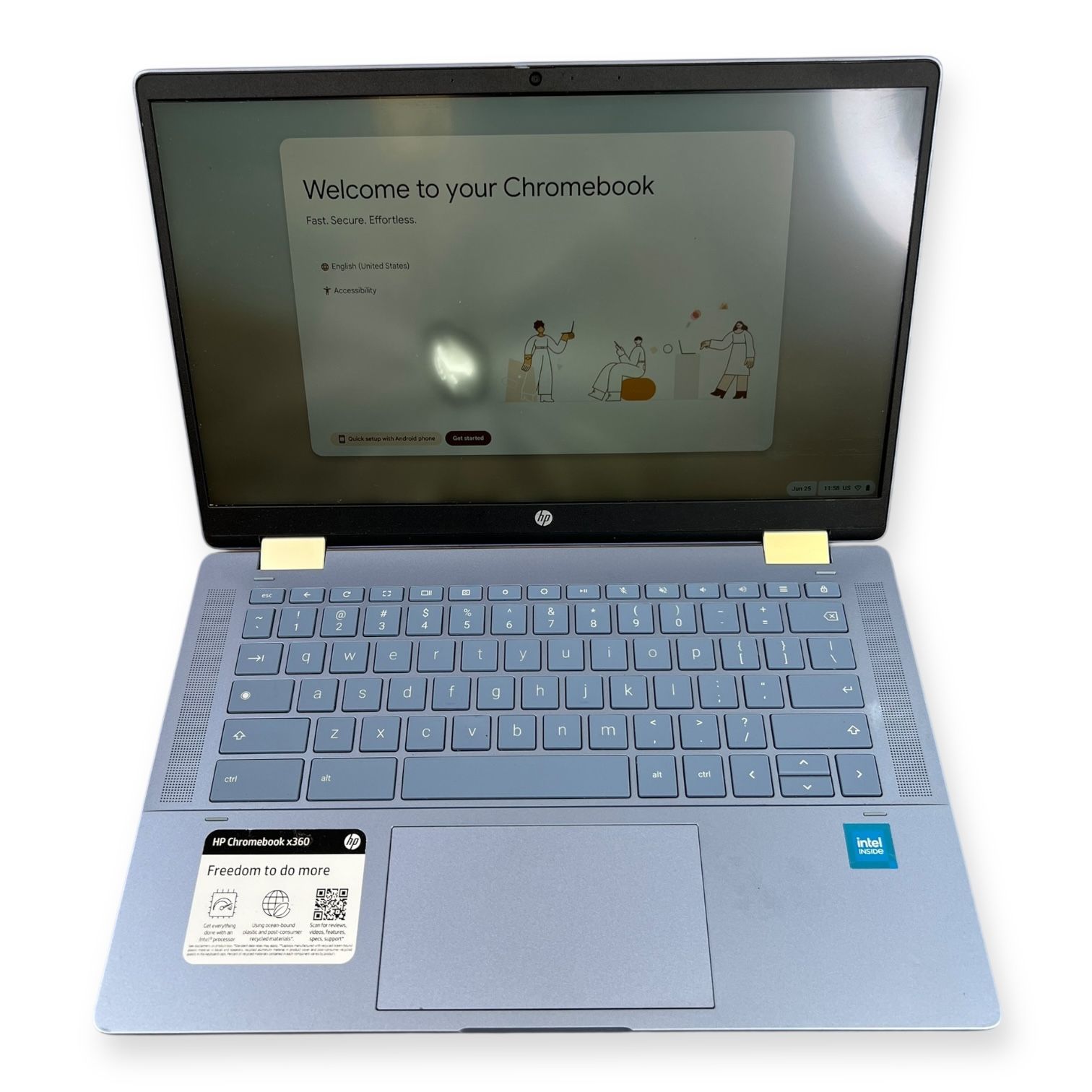 as Is, Burn Damage On Screen Chromebook X360 Touchscreen Flip Chromebook 14b-cd0130wmm 4GB RAM 64GB 14”