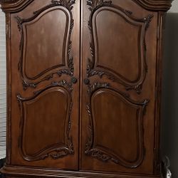 2 Piece Sold Wood armoire 