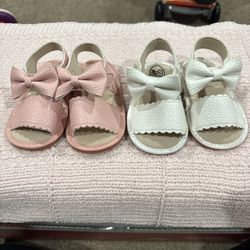 Bow Leather Baby Sandals 
