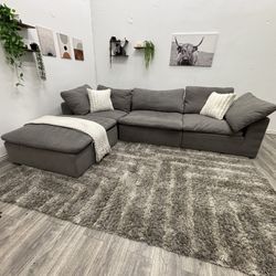 Gray Sectional Cloud Couch - Free Delivery