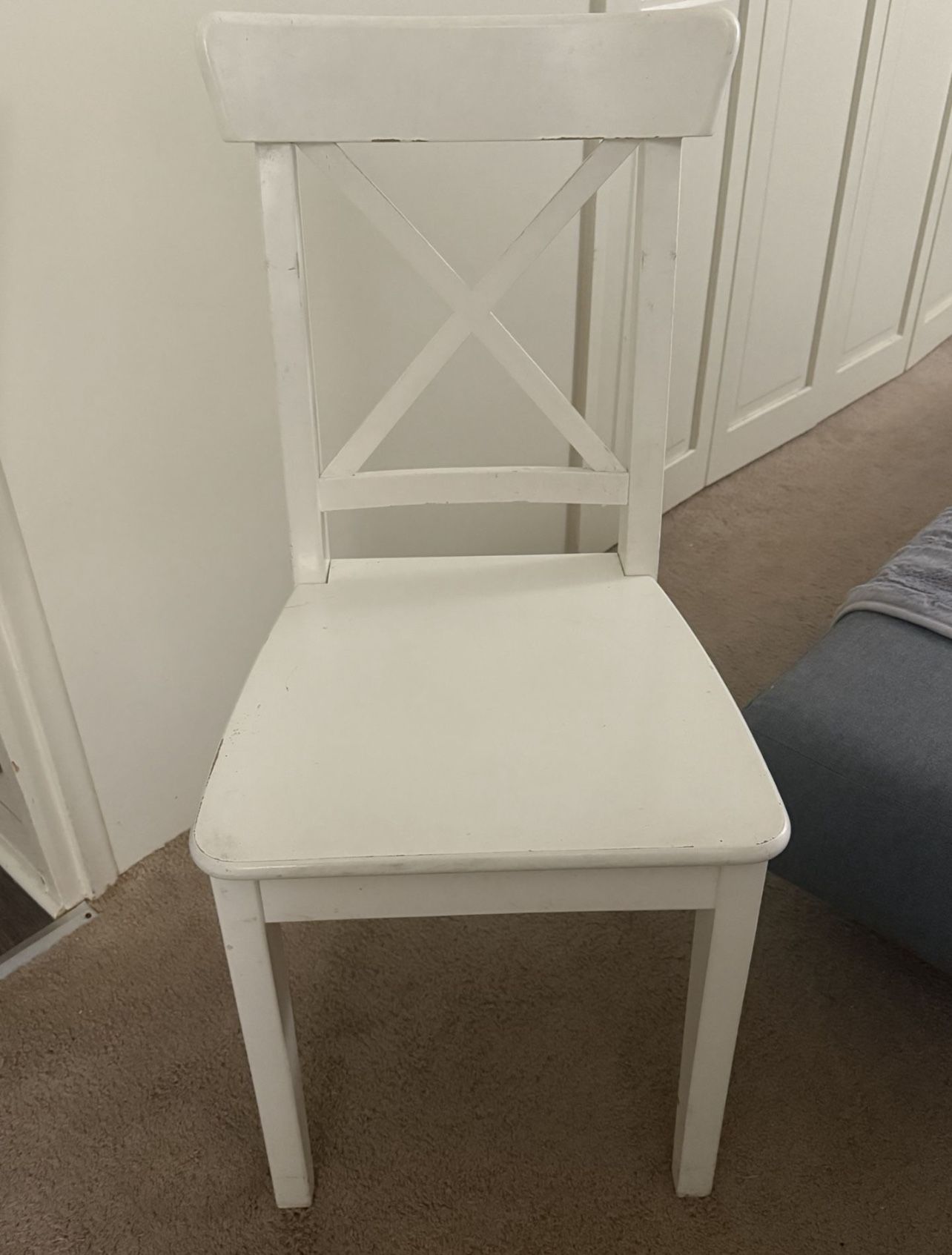 White Dining Chairs -3 Left