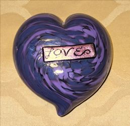 Vintage Mad Art Studio Signed Purple Art Love Heart Year 2000. From Art Shop in Sedona.