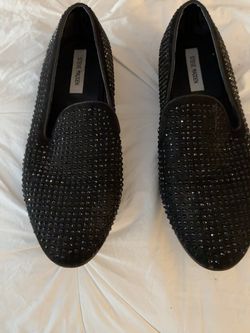 Steve Madden Men’s Black Rhinestone Loafers – Size 11