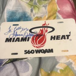 Custom Miami heat license plate with an autograph 