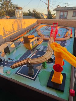 Wooden Train Track Set with Play Table