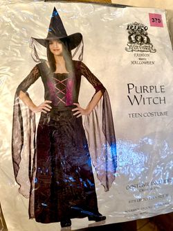 Purple WITCH Costume Size Juniors L