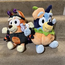 Disney Bluey Pumpkin & Bingo Spider 16” plush set of 2 Halloween