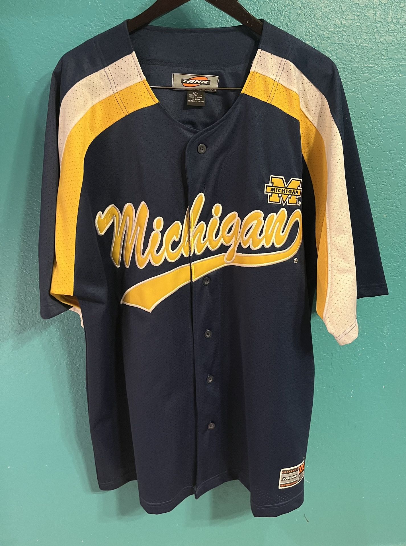 Michigan Wolverines NCAA Baseball Jersey Mens 2XL
