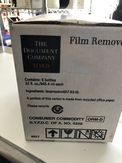 Xerox Film Remover 1 case of 6 qts.