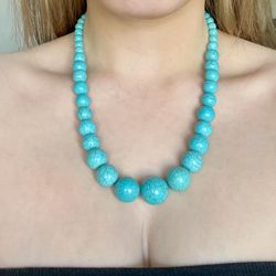 Vintage Turquoise Beaded Necklace 