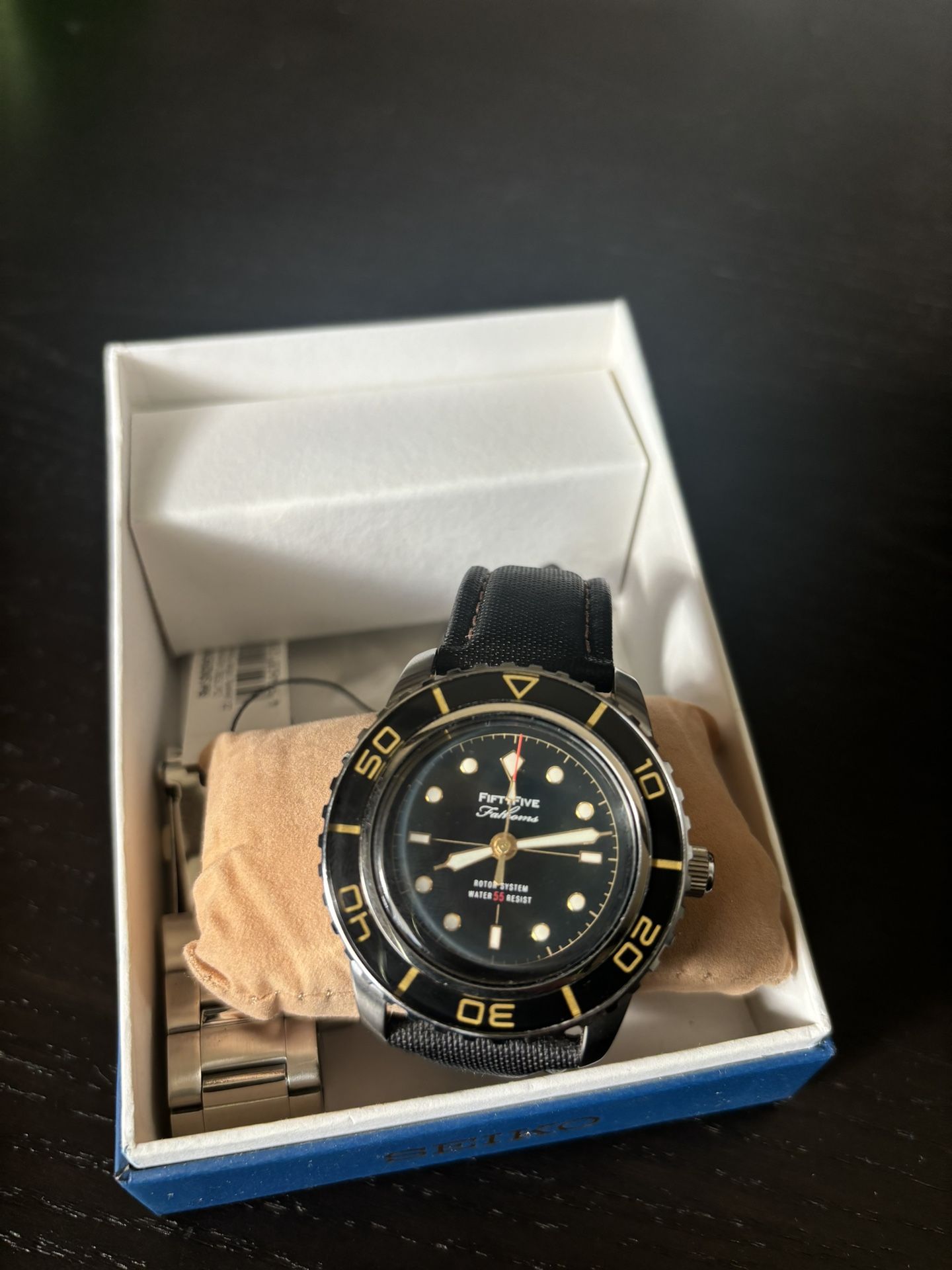 Seiko Watch Black Mod Seiko SNZH57 Fifty Five Fathoms Base+
