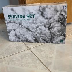 5-Piece Platinum Rimmed Serving Set