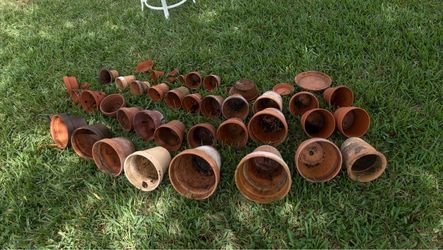 Title: 36 Terracotta Clay Flower Pots – Various Sizes – $150 for All