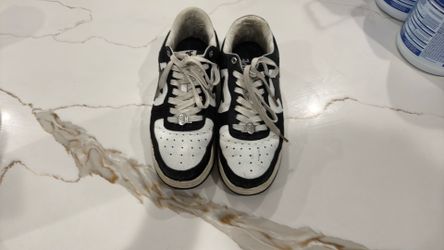 Black and white bathing ape shoes size 12