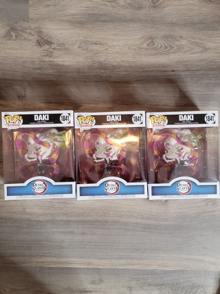 Lot Of 3 Funko Pop Deluxe Daki 1841 Demon Slayer