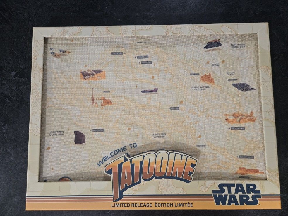 STAR WARS Disney Tatooine Map Pin Canvas Board Limited Release