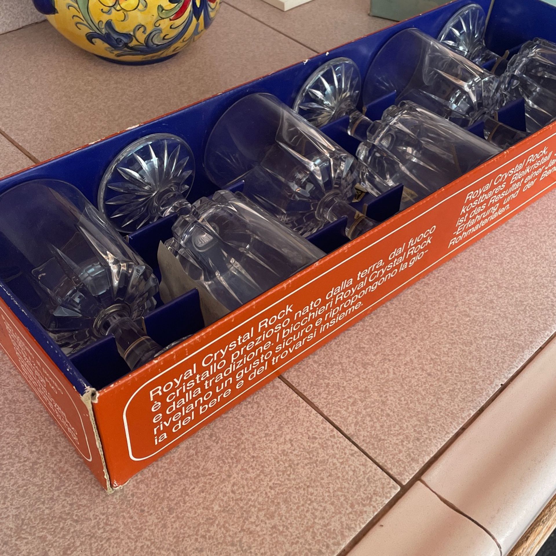 6 Crystal Glasses Brand New Never Used
