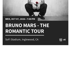 BRUNO MARS ROMANTIC TOUR TICKETS 10/07