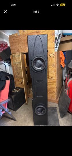 Silverado Sierra 07-18 Crew Cab Subwoofer Box Enclosure and subwoofer 2x8 Ported Front Fire