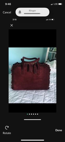 Beautiful Burgundy Velvet Leather Anna Green Purse
