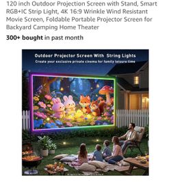 Brand New : 120 inch Outdoor Projection Screen with Stand