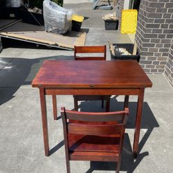 cherry Wood Bistro Extendable Table With Chairs 