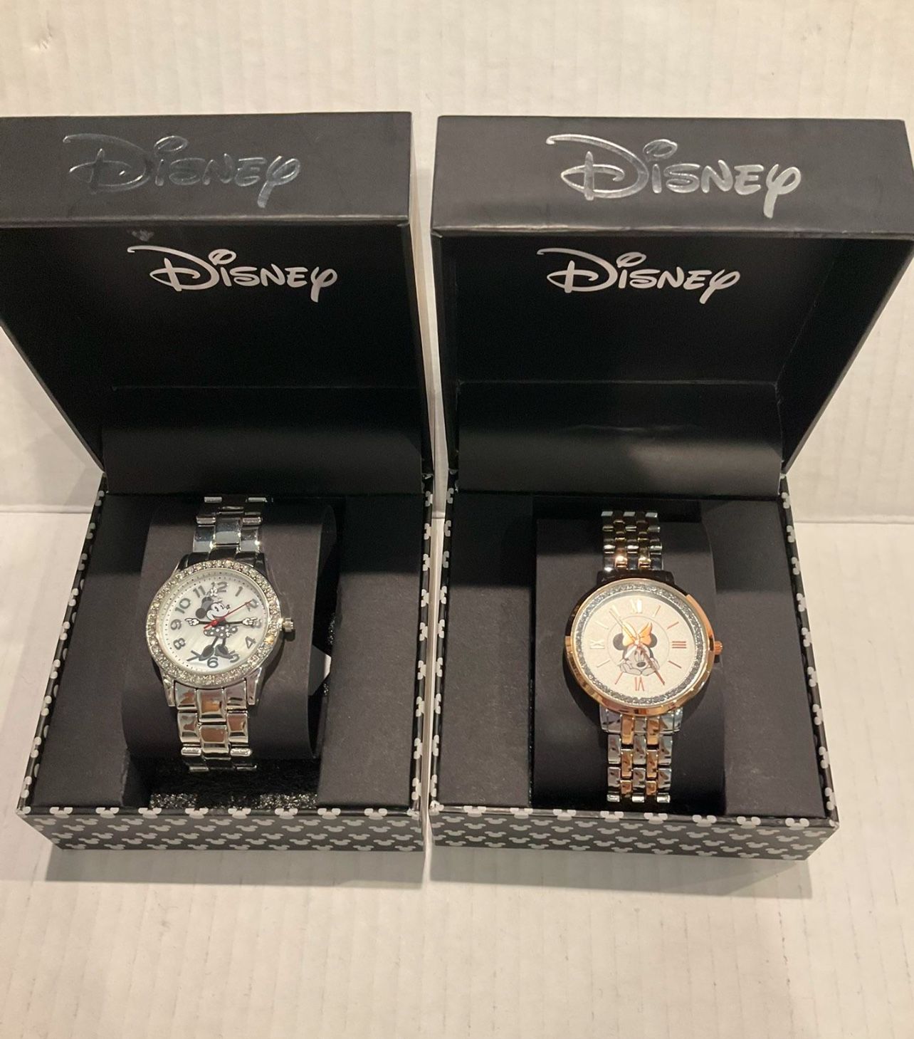 Disney Minnie Mouse Two Tone Silver-Rose Gold Watch & Disney Minnie Mouse Silver Watch