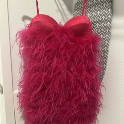 Fashion Nova  feather dress