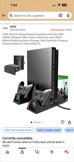 OIVO Vertical Cooling Stand Compatible with Xbox ONE X/ONE S/Regular ONE, Cooler Cooling Fan with 2PACK 600mAh Batteries,Games Storage, Dual Controlle