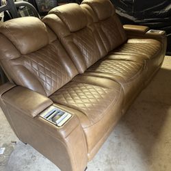 Leather Recliner Sofa 
