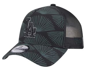 New Era LA Dodgers Palm Print Trucker Hat 9FORTY Adjustable Black/Green