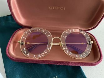 Gucci L'Aveugle Par Amour Round Frame Sunglasses