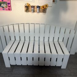 Sold Wood Bench (white) 