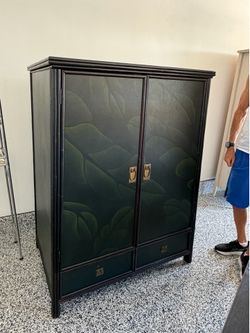 Painted armoire chest