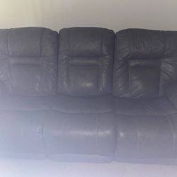 Recliner Leather Gray Sofa