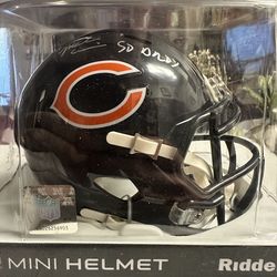 Mark Carrier Signed Chicago Bears Riddell Speed Mini Helmet Beckett