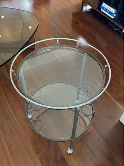 Vintage 1970s - 1980s Glass Bar Cart