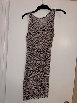 Leopard Print Sleeveless Mini Dress