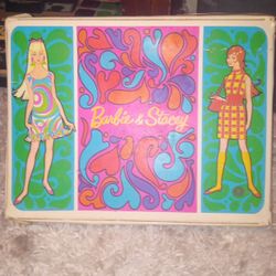 Vintage Barbie And Stacy Carrying Case With Dolls