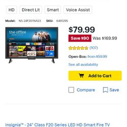 Brand New 24 In Insignia Fire Smart TV 70