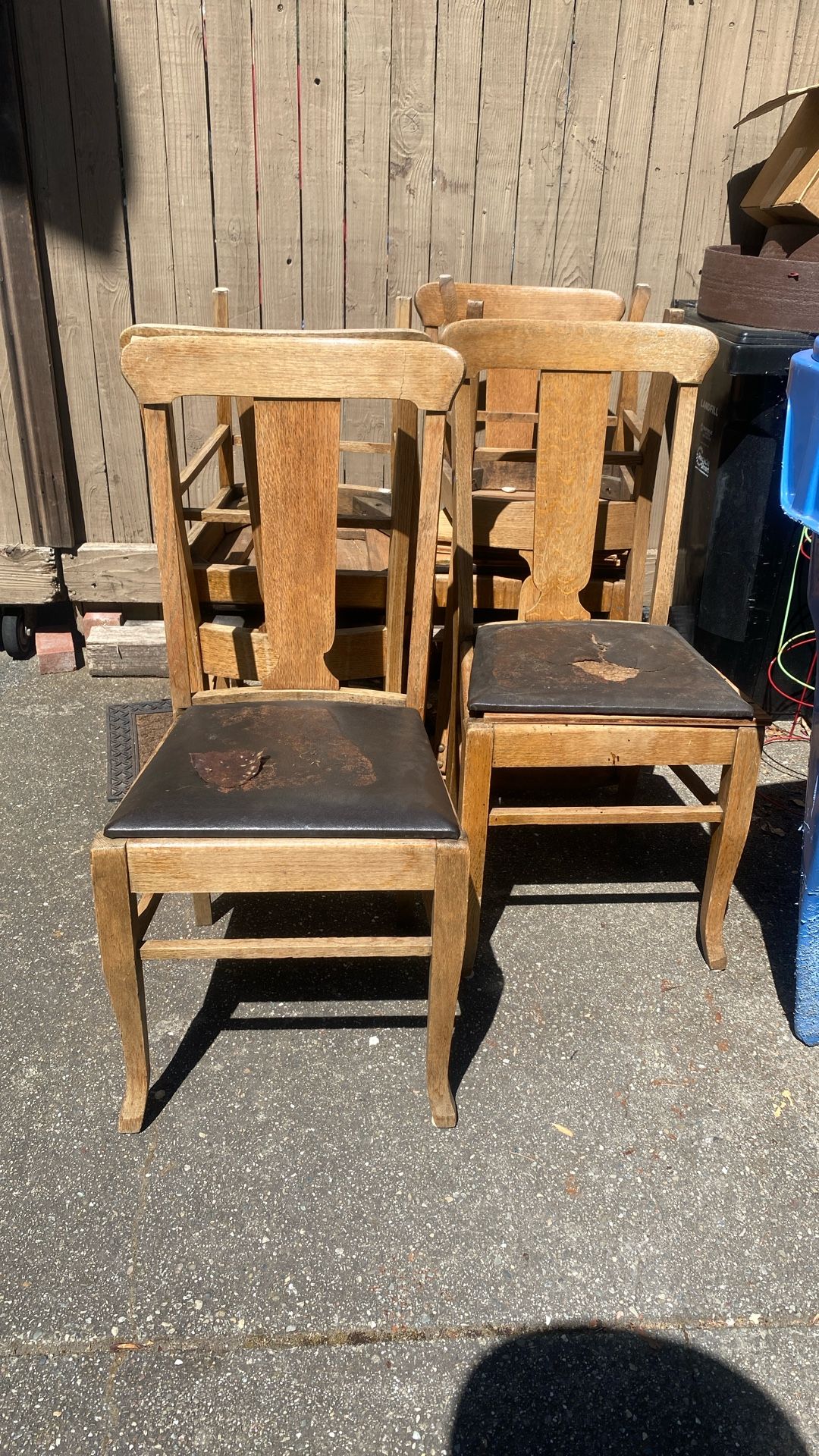 Sheboygan Chair Co. Antique ‘T’ Vase Style Solid Wood Chairs