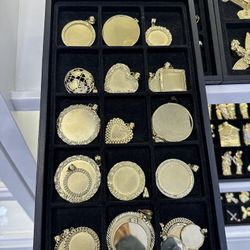 Picture Pendant Memory Charm Necklace Chain Photo 10K Gold 10 KT 