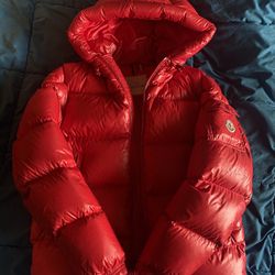 Moncler Red Maya Short Down Mens Jacket Coat Size 2 (Small/Medium)