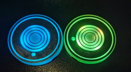 2-Pack Car Cup Holder Ambient LED Lights 7 Auto Changing Colors USB