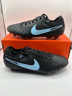 MSRP $160 New Nike Tiempo Legend 10 Pro FG Soccer Cleats Black Blue Mens Size 10